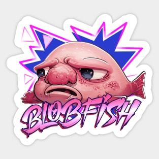 Blobfish Retro 80s Sticker